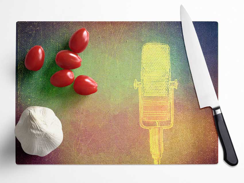 Retro Mic Glass Chopping Board