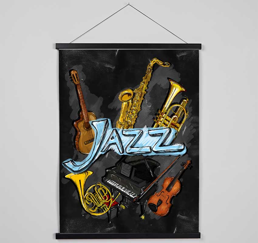 Jazz Instruments Hanging Poster - Wallart-Direct UK