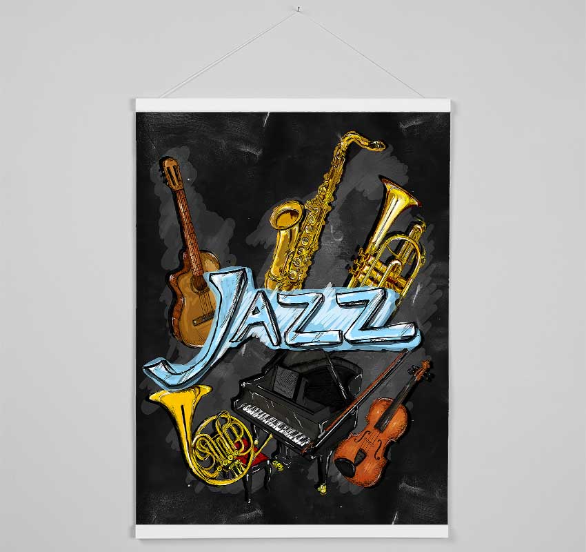 Jazz Instruments Hanging Poster - Wallart-Direct UK