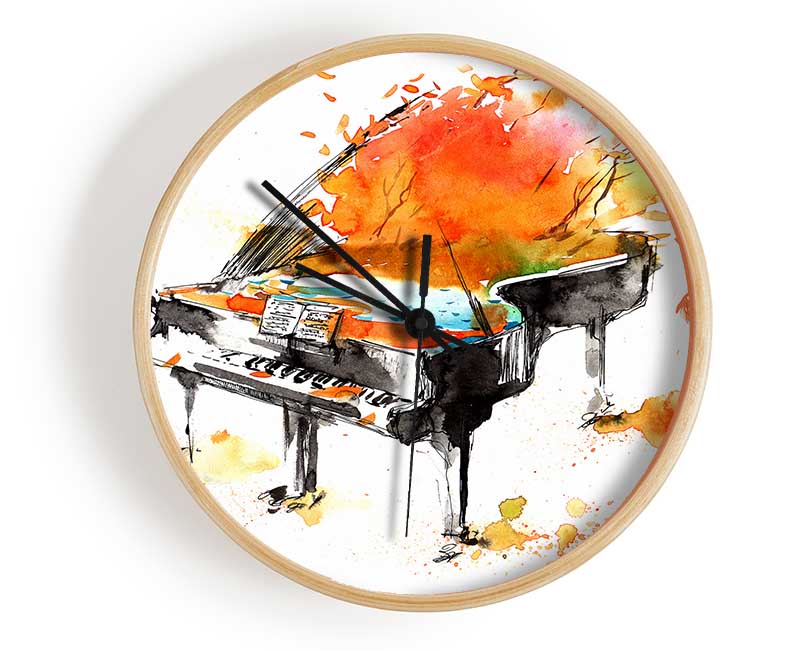 Autumn Piano Clock - Wallart-Direct UK