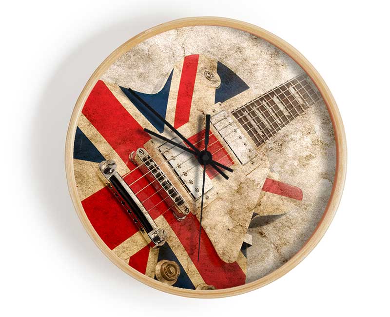 British Retro Guitar 1 Clock - Wallart-Direct UK