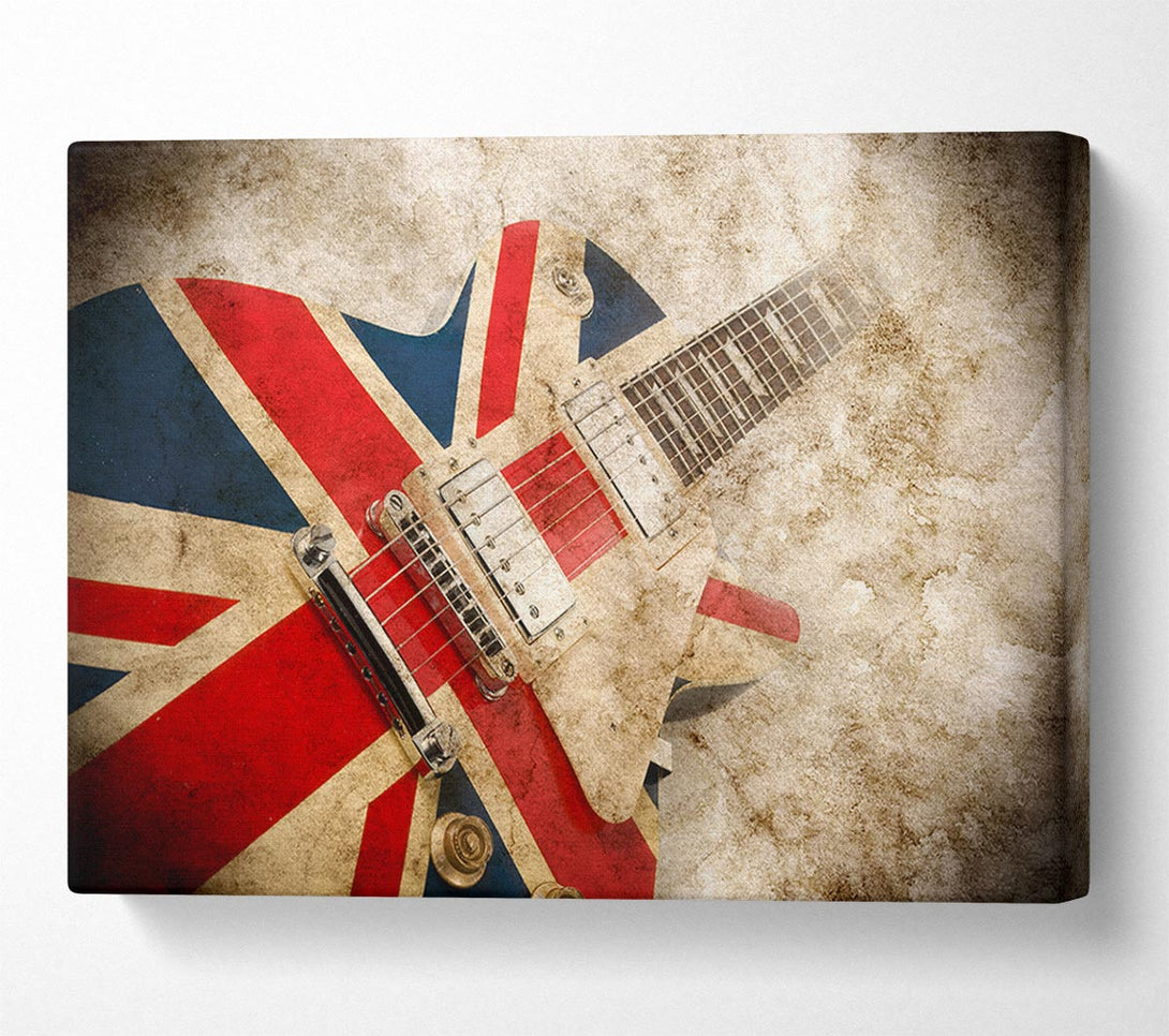 Picture of British Retro Guitar 1 Canvas Print Wall Art