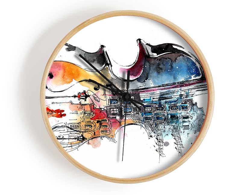 Double Bass In The Music Clock - Wallart-Direct UK