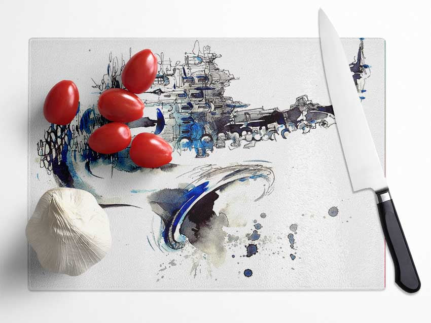 Saxophone City Glass Chopping Board