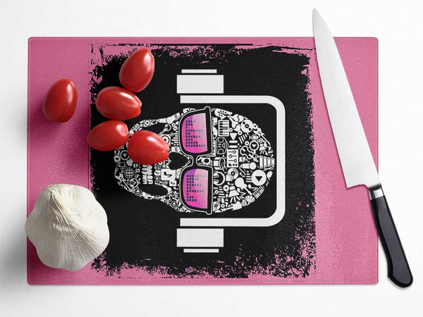 Headphone Skull Glass Chopping Board