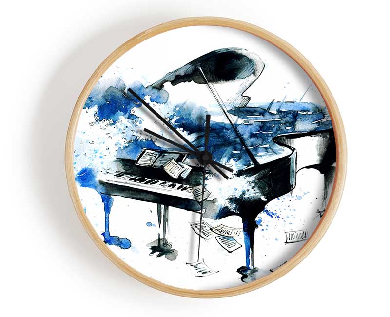 Piano Blues Clock - Wallart-Direct UK