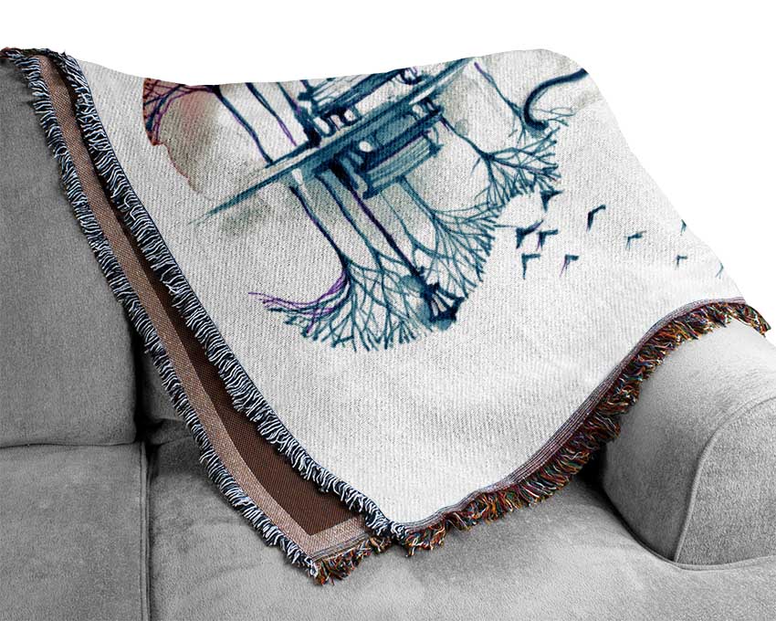 Violin Treeline Woven Blanket