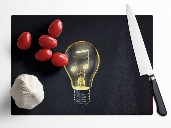 Musical Light Bulb Glass Chopping Board