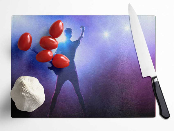 Guitarist Rocks Glass Chopping Board