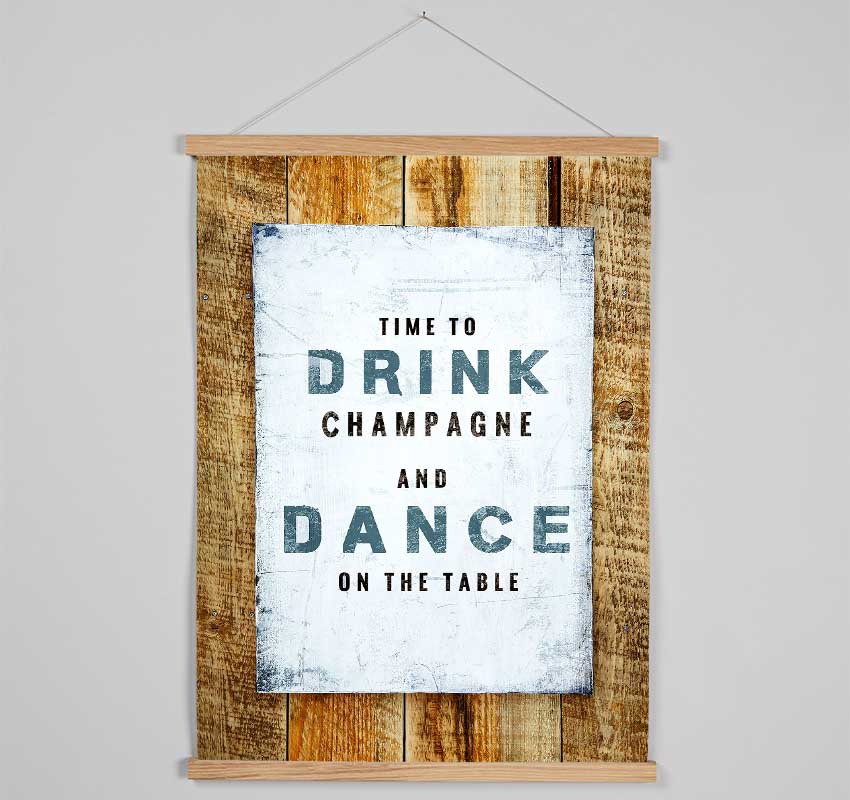 Time To Drink Champagne Hanging Poster - Wallart-Direct UK