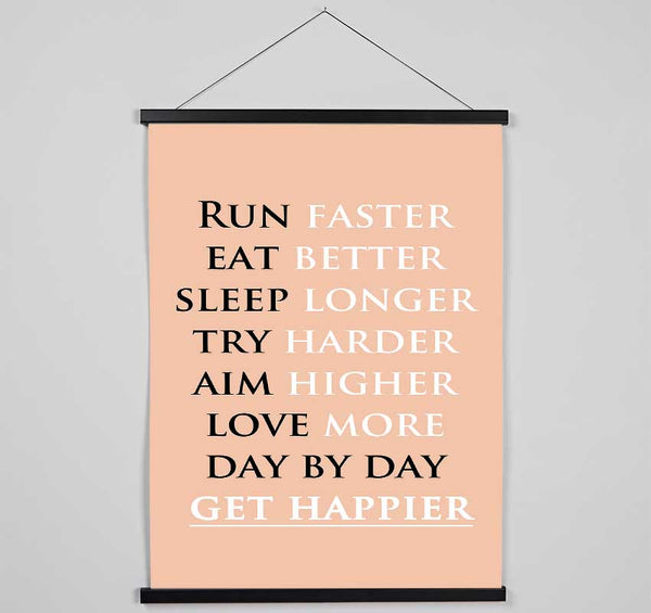 Get Happier Hanging Poster - Wallart-Direct UK