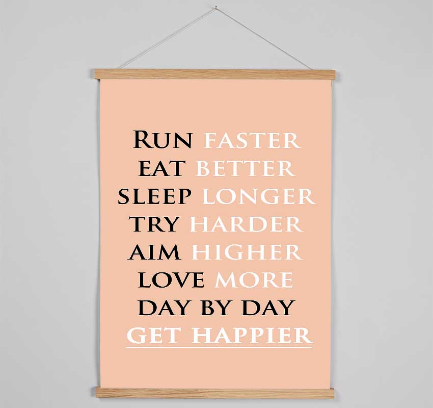 Get Happier Hanging Poster - Wallart-Direct UK