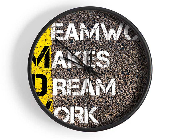 Teamwork Makes Dream Work Clock - Wallart-Direct UK