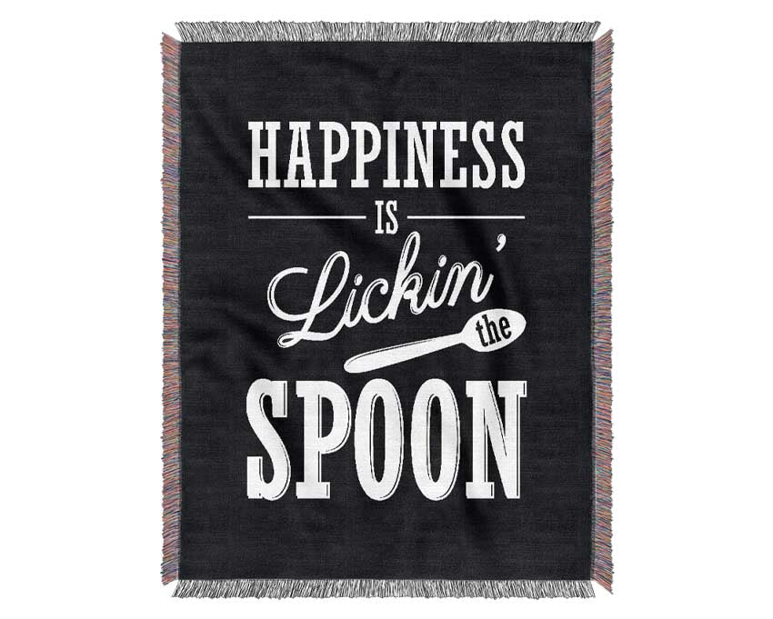 Happiness Is Lickin The Spoon Woven Blanket