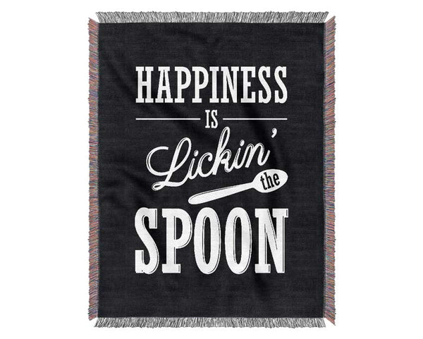 Happiness Is Lickin The Spoon Woven Blanket