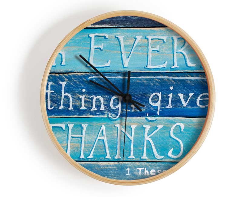 In Every Thing Give Thanks Clock - Wallart-Direct UK