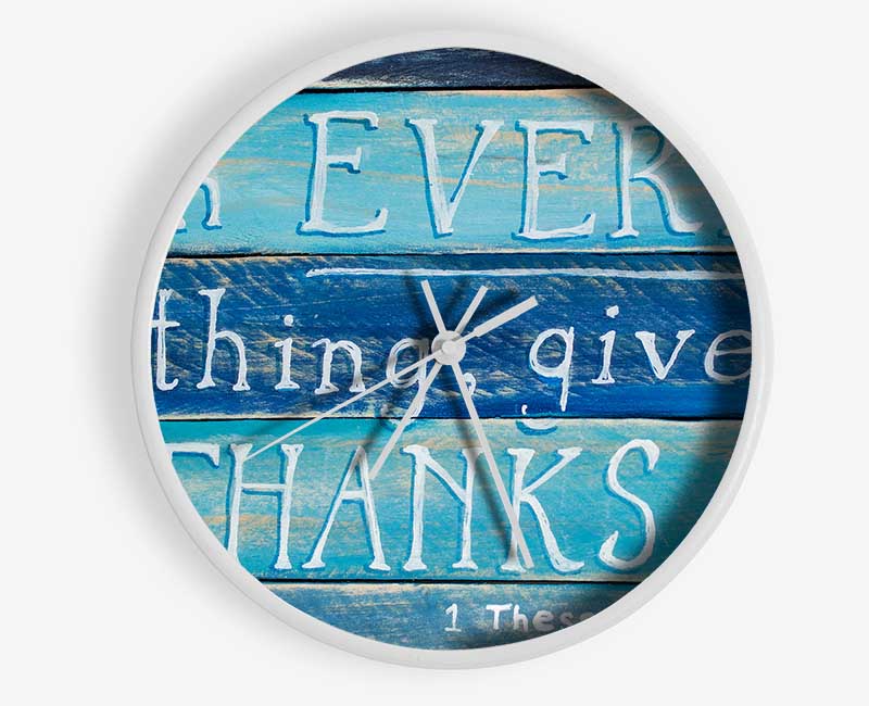 In Every Thing Give Thanks Clock - Wallart-Direct UK