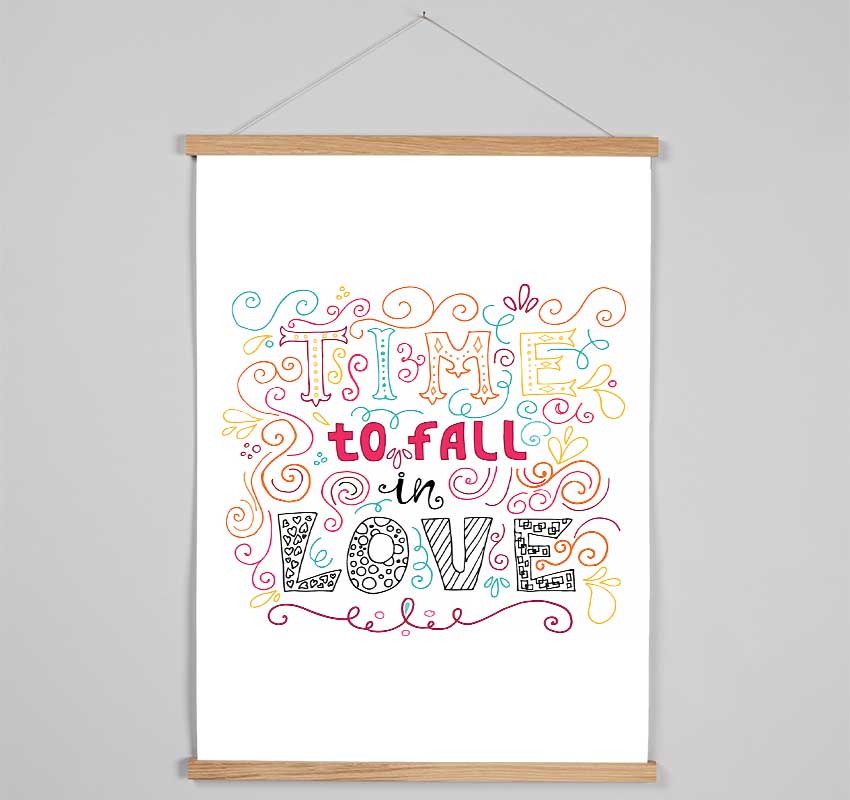 Time To Fall In Love Hanging Poster - Wallart-Direct UK