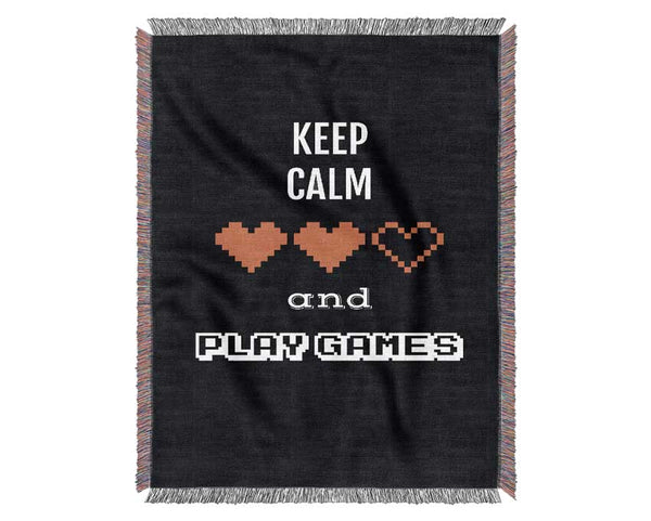 Keep Calm And Play Games Woven Blanket