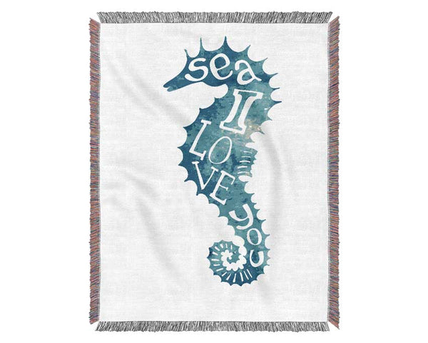 Sea I Love You Woven Blanket