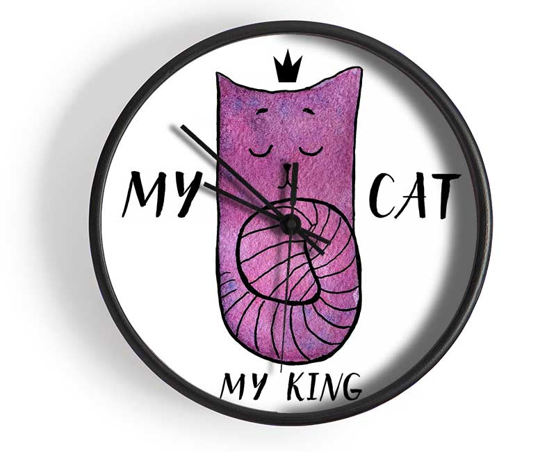 My Cat My King Clock - Wallart-Direct UK