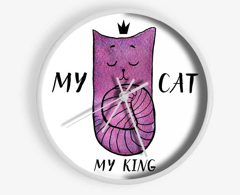 My Cat My King Clock - Wallart-Direct UK