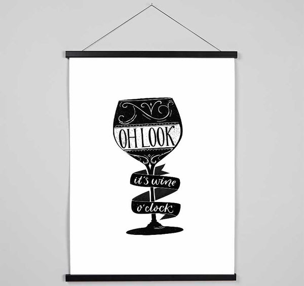 Oh Look It's Wine O'Clock Hanging Poster - Wallart-Direct UK