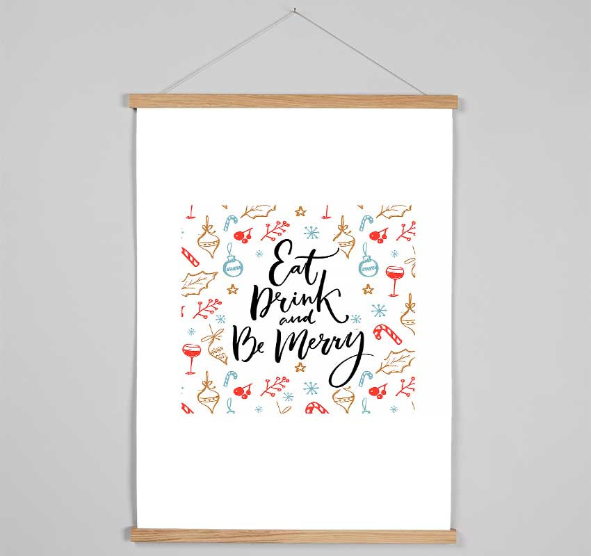 Eat Drink And Be Merry Hanging Poster - Wallart-Direct UK