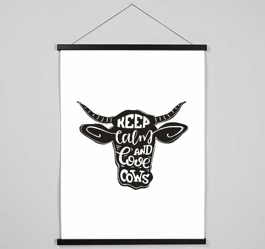 Keep Calm Love Cows Hanging Poster - Wallart-Direct UK