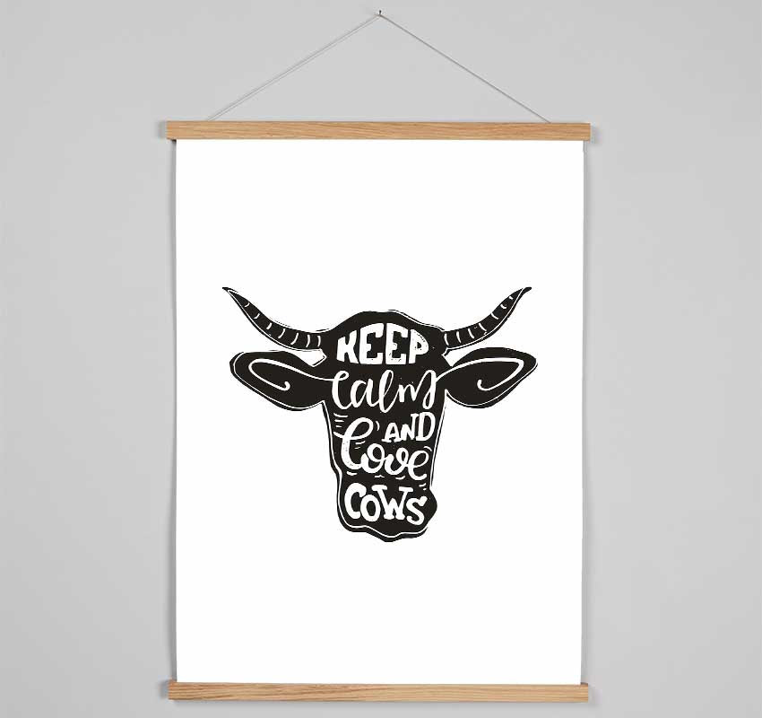 Keep Calm Love Cows Hanging Poster - Wallart-Direct UK