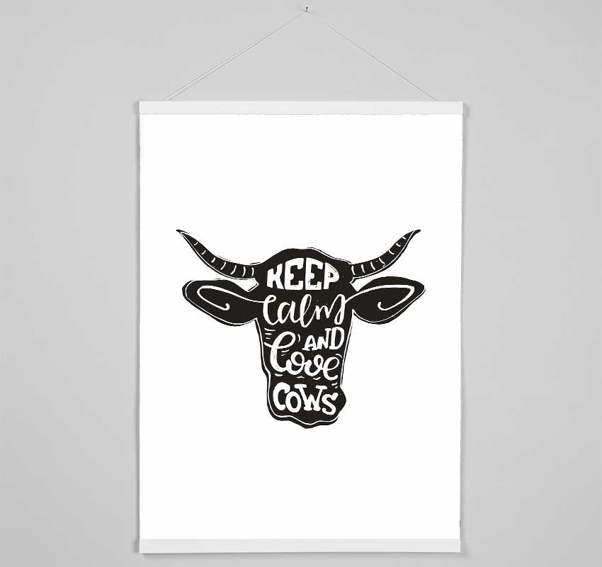 Keep Calm Love Cows Hanging Poster - Wallart-Direct UK