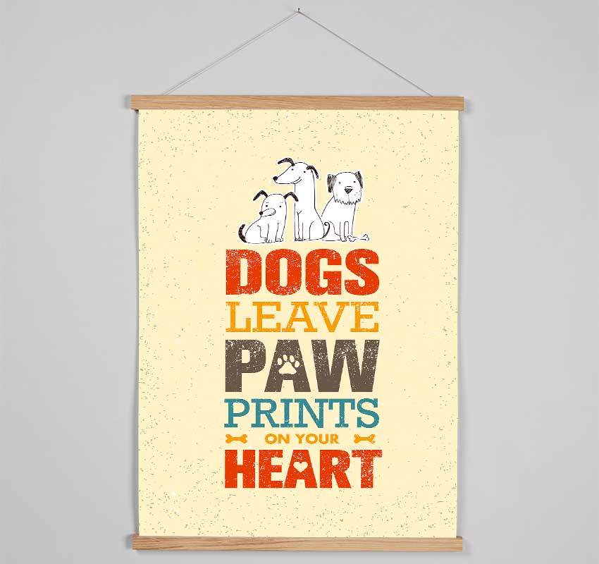 Dogs Leave Paw Prints Hanging Poster - Wallart-Direct UK