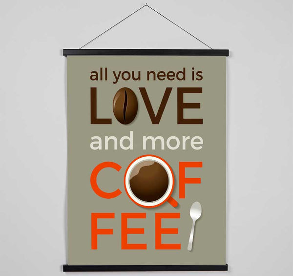 Love And More Coffee Hanging Poster - Wallart-Direct UK