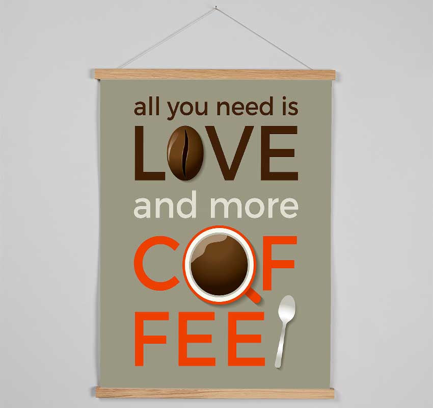 Love And More Coffee Hanging Poster - Wallart-Direct UK