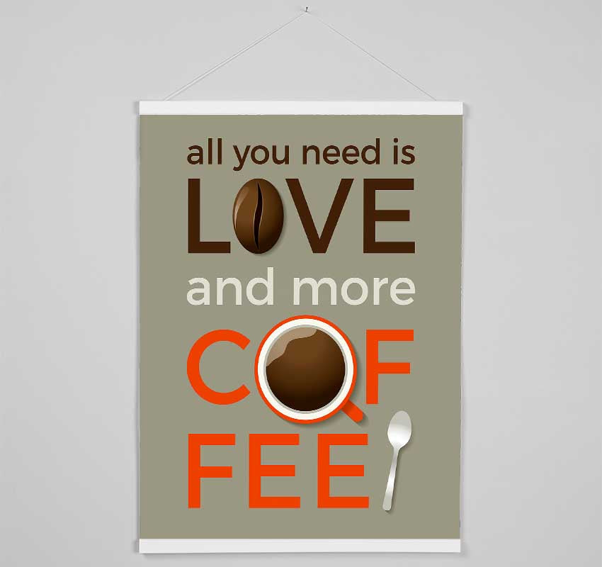 Love And More Coffee Hanging Poster - Wallart-Direct UK