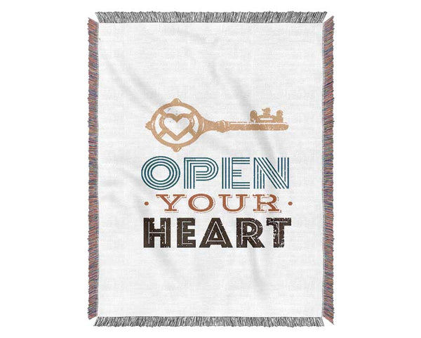 Open Your Heart Woven Blanket