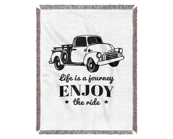 Life Is A Journey 3 Woven Blanket