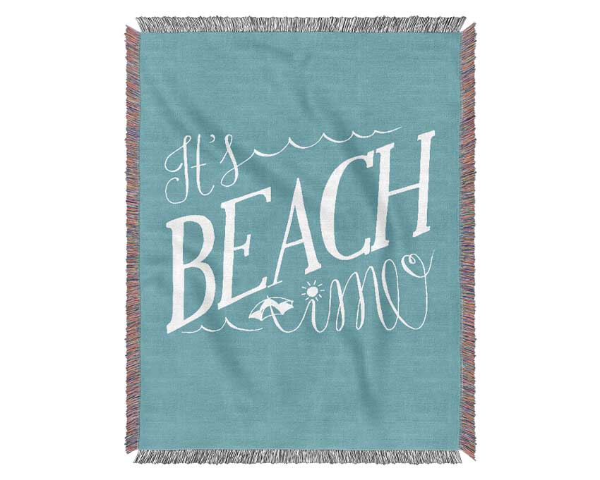 It's Beach Time Woven Blanket