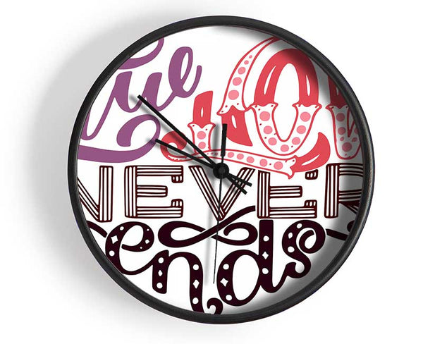 True Love Never Ends Clock - Wallart-Direct UK