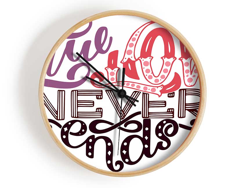 True Love Never Ends Clock - Wallart-Direct UK