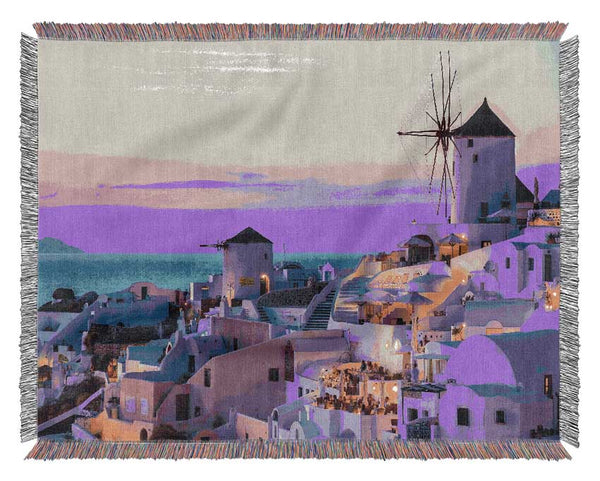 Greek Island Blues Woven Blanket