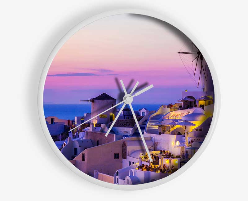 Greek Island Blues Clock - Wallart-Direct UK