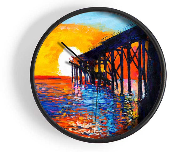 Sun At The End Of The Pier Clock - Wallart-Direct UK