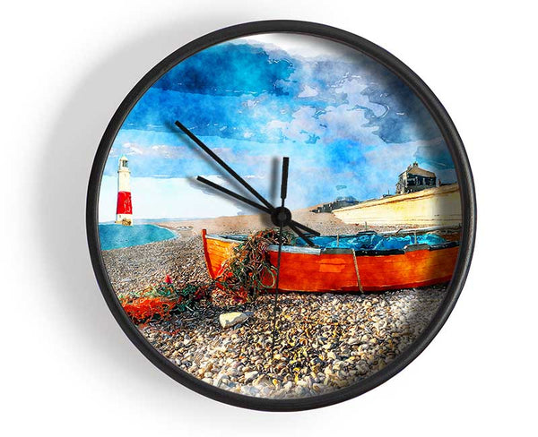 Sailboat Lighthouse 1 Clock - Wallart-Direct UK