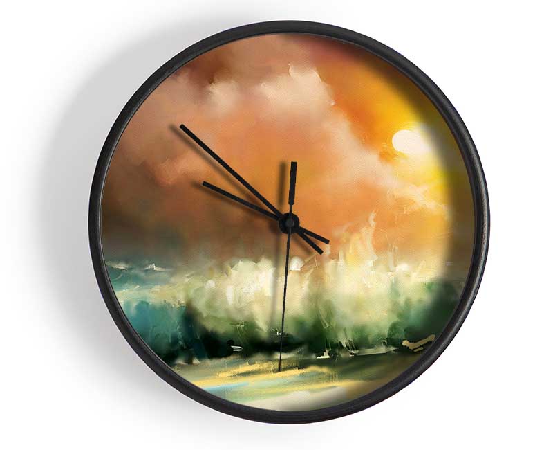 Raging Ocean Skies Clock - Wallart-Direct UK