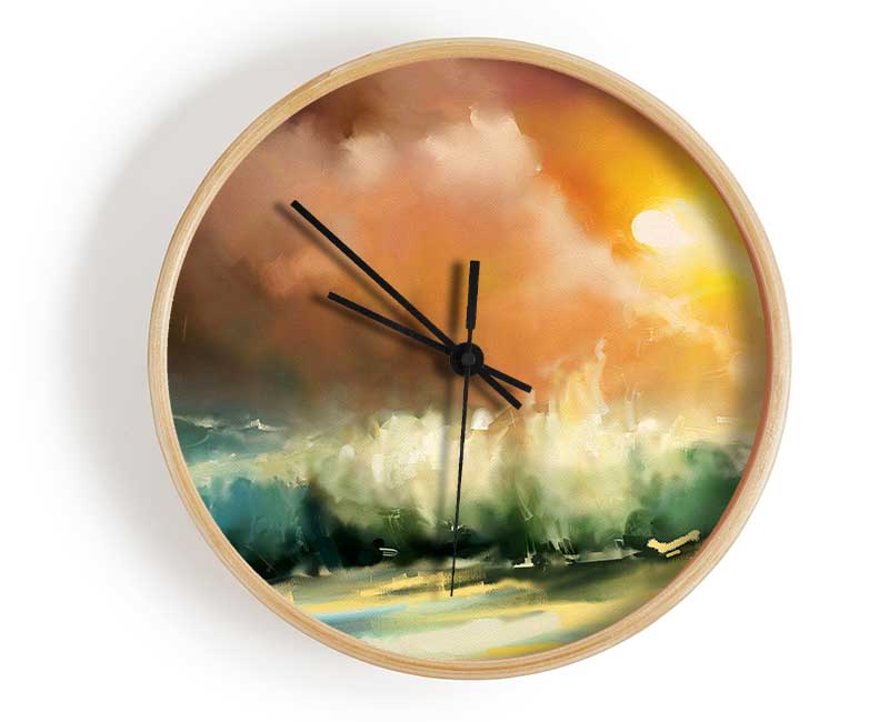 Raging Ocean Skies Clock - Wallart-Direct UK