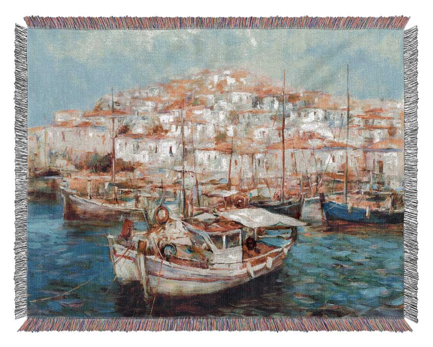 Italian Fishing Village Woven Blanket