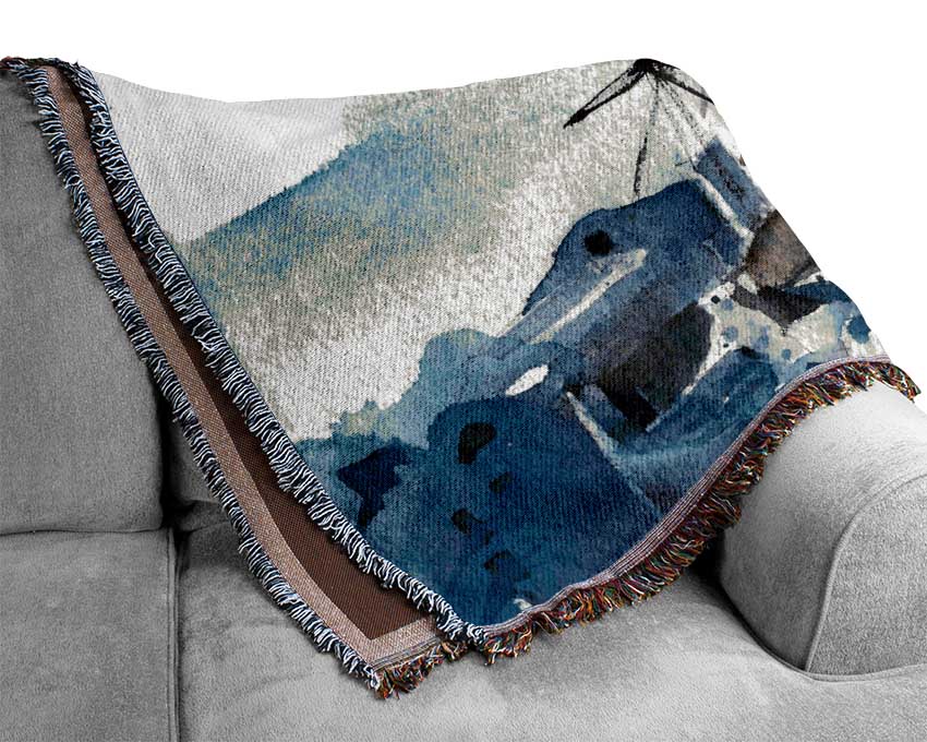 Greece Blues Woven Blanket