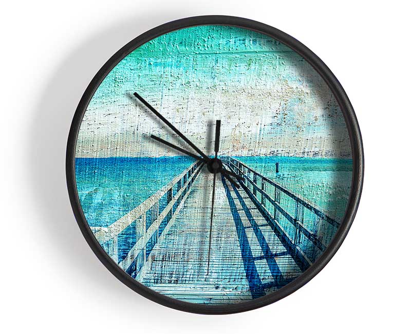 Pier Blues Clock - Wallart-Direct UK