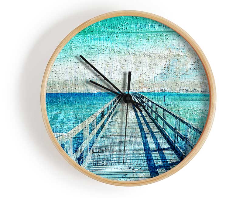 Pier Blues Clock - Wallart-Direct UK